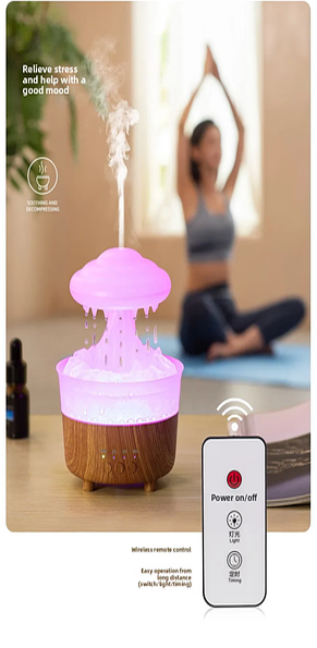Sereni Cloud Silent Remote-Control Rainbow Humidifier